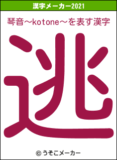 琴音〜kotone〜の2021年の漢字メーカー結果