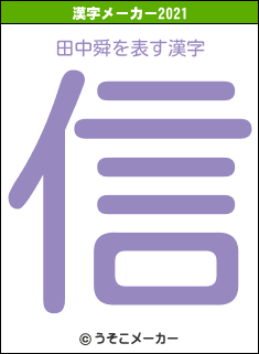 田中舜の2021年の漢字メーカー結果