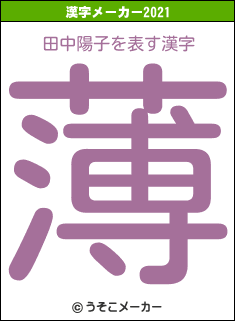 田中陽子の2021年の漢字メーカー結果