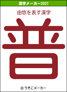 由悠の2021年の漢字メーカー結果