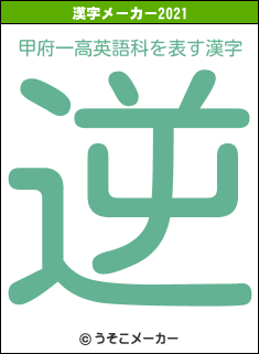 甲府一高英語科の2021年の漢字メーカー結果