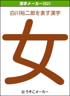 白川裕二郎の2021年の漢字メーカー結果