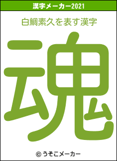 白鯛素久の2021年の漢字メーカー結果