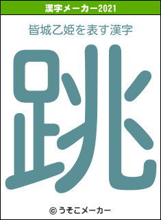 皆城乙姫の2021年の漢字メーカー結果