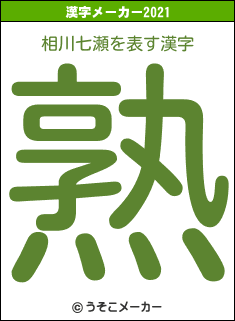 相川七瀬の2021年の漢字メーカー結果