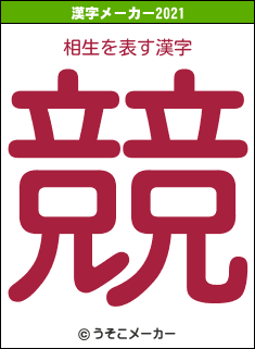 相生の2021年の漢字メーカー結果