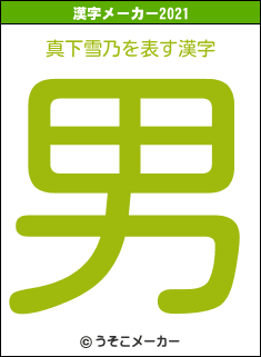 真下雪乃の2021年の漢字メーカー結果