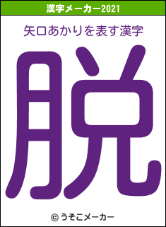 矢口あかりの2021年の漢字メーカー結果