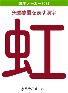 矢島悠愛の2021年の漢字メーカー結果