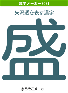 矢沢透の2021年の漢字メーカー結果
