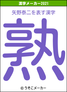 矢野泰二の2021年の漢字メーカー結果