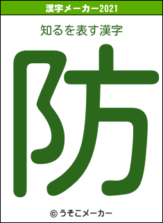 知るの2021年の漢字メーカー結果