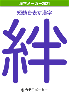 短劼の2021年の漢字メーカー結果