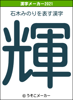 石木みのりの2021年の漢字メーカー結果