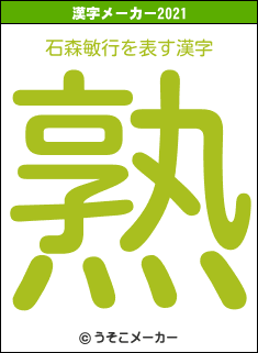 石森敏行の2021年の漢字メーカー結果