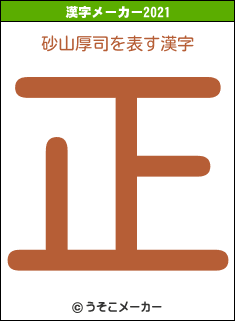 砂山厚司の2021年の漢字メーカー結果