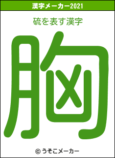 硫の2021年の漢字メーカー結果