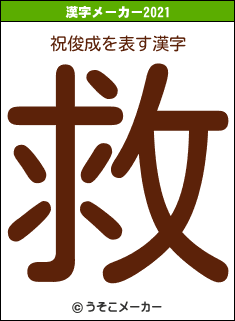 祝俊成の2021年の漢字メーカー結果