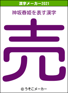 神坂春姫の2021年の漢字メーカー結果