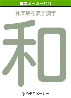 神楽坂の2021年の漢字メーカー結果
