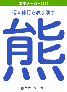 福本伸行の2021年の漢字メーカー結果