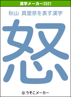 秋山 真里奈の2021年の漢字メーカー結果