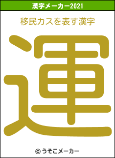 移民カスの2021年の漢字メーカー結果