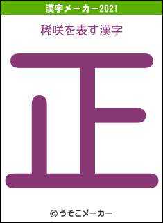 稀咲の2021年の漢字メーカー結果