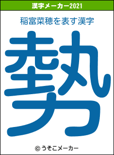 稲富菜穂の2021年の漢字メーカー結果