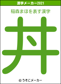稲森まほの2021年の漢字メーカー結果