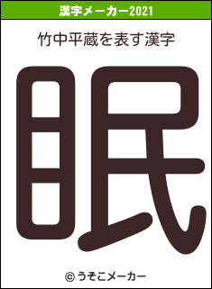 竹中平蔵の2021年の漢字メーカー結果