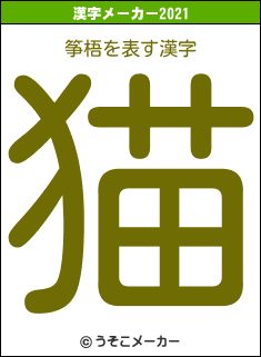 筝梧の2021年の漢字メーカー結果