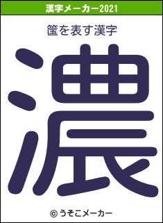 筺の2021年の漢字メーカー結果