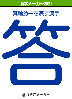 箕輪勢一の2021年の漢字メーカー結果