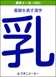 箸鵑の2021年の漢字メーカー結果