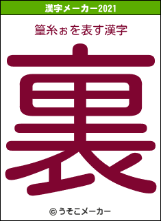 篁糸ぉの2021年の漢字メーカー結果