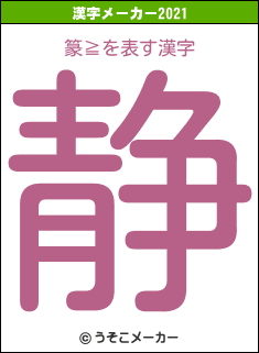 篆≧の2021年の漢字メーカー結果