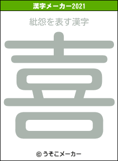 紕怨の2021年の漢字メーカー結果