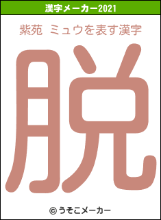 紫苑 ミュウの2021年の漢字メーカー結果