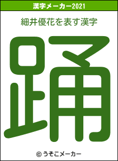 細井優花の2021年の漢字メーカー結果
