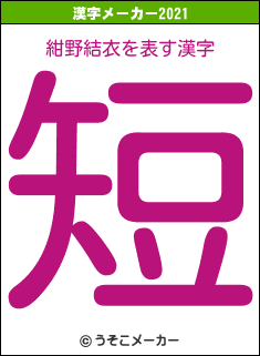 紺野結衣の2021年の漢字メーカー結果