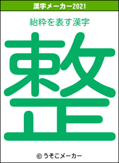 紿粋の2021年の漢字メーカー結果