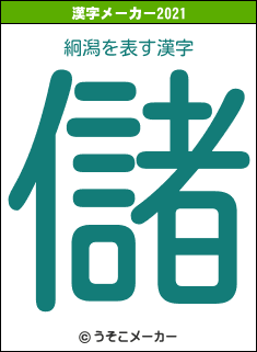 絅潟の2021年の漢字メーカー結果