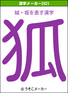 絨鎛坂の2021年の漢字メーカー結果