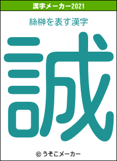 絲榊の2021年の漢字メーカー結果