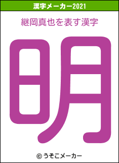 継岡真也の2021年の漢字メーカー結果