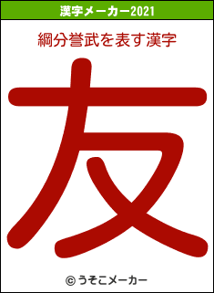 綱分誉武の2021年の漢字メーカー結果