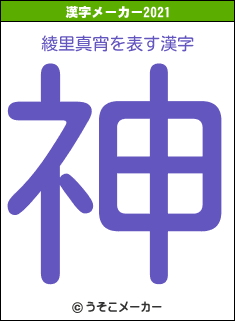 綾里真宵の2021年の漢字メーカー結果