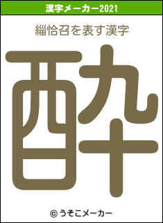緇恰召の2021年の漢字メーカー結果