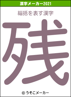 緇括の2021年の漢字メーカー結果